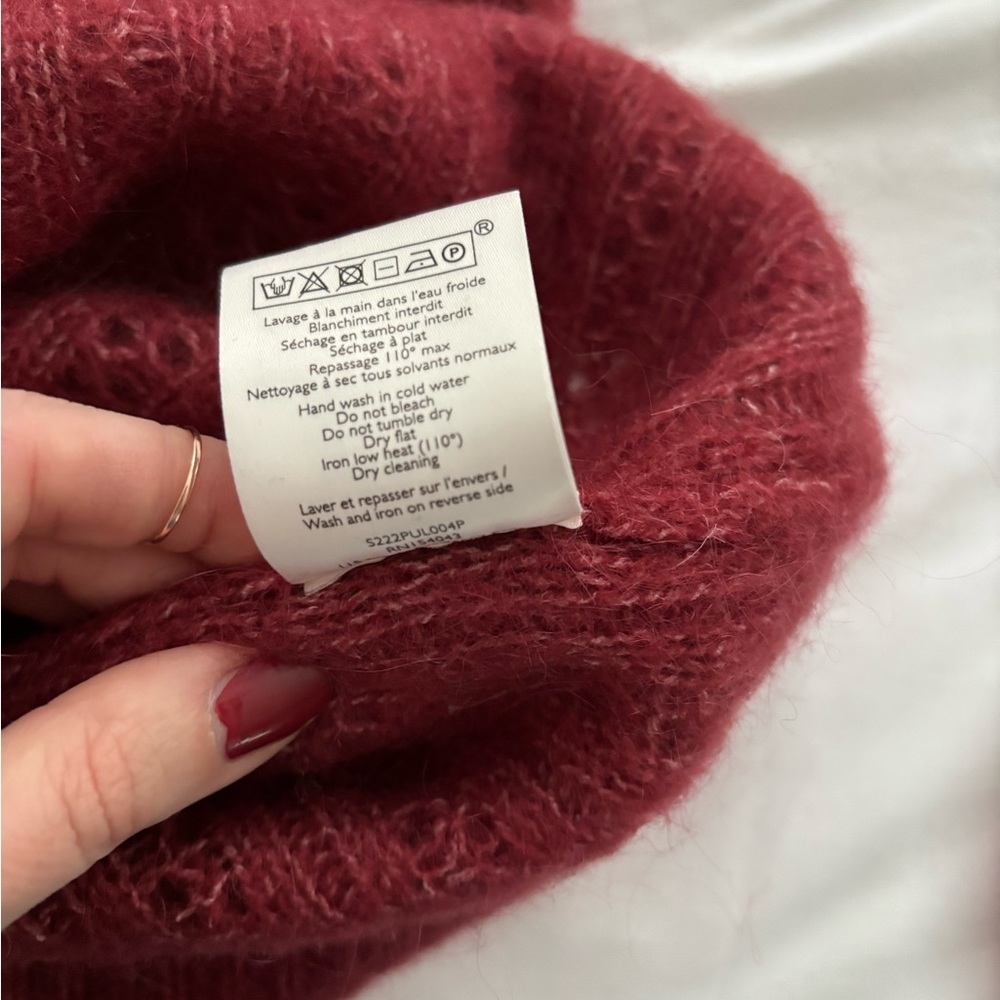 Sezane “Rosa” Open Back Mohair & Wool Sweater - Size Small - Picture 8 of 8